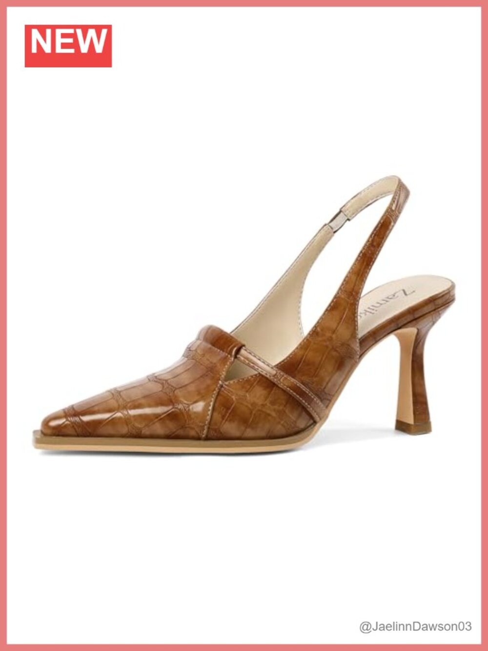 Women Slingback Stiletto Heels Pointed Toe Pump 3.5 Inch